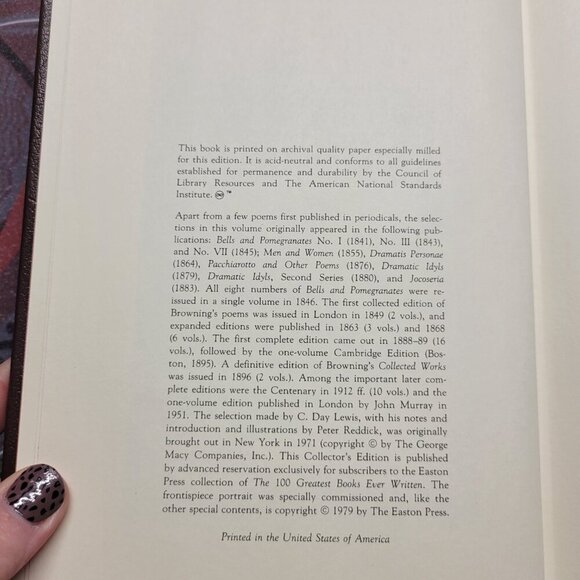 The Poems of Robert Browning - Leather Bound Easton Press Collectors Edition - Picture 10 of 10